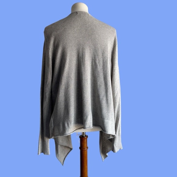 Michael Michael Kors taupe ribbed cashmere angora blend waterfall cardigan XL - Picture 16 of 16